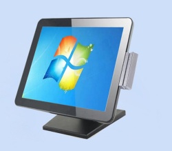 15 inch True flat lcd pcap touch monitor with MSR